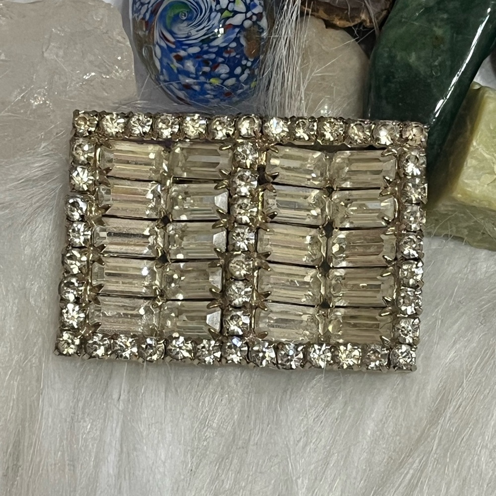 Vintage Baguette Rhinestones Brooch